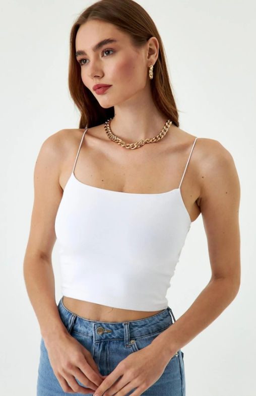 Büstiyer Crop İp Askılı